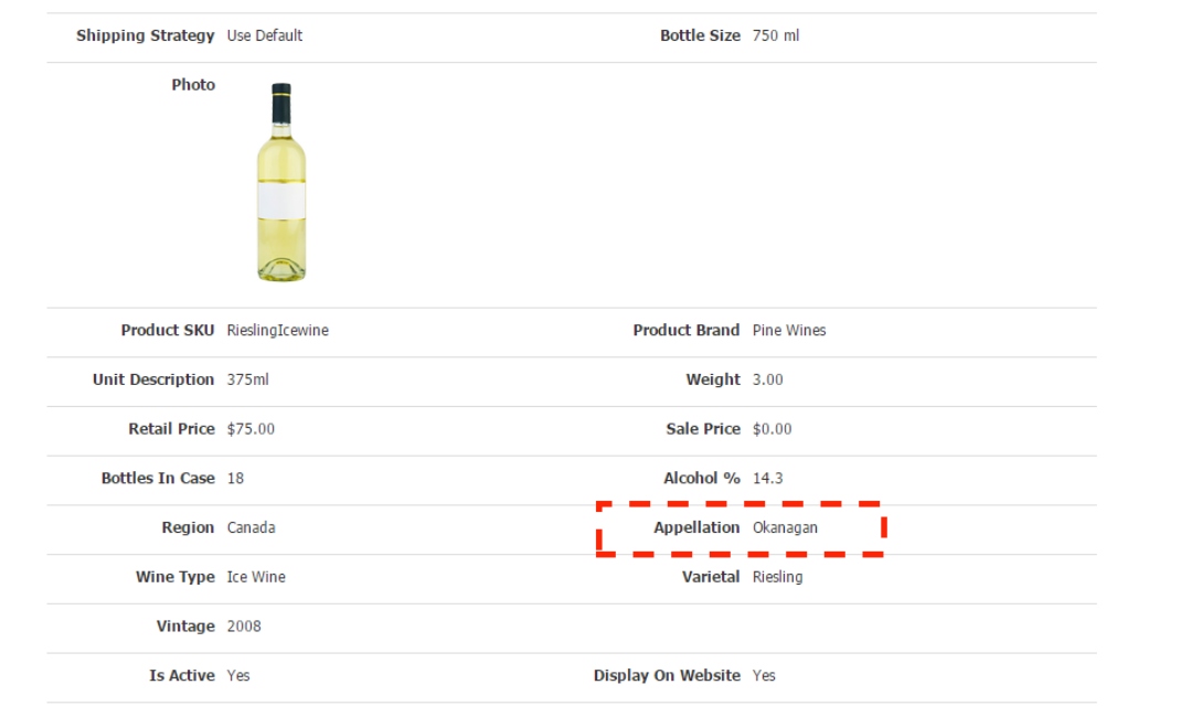 Product screenshot - appellation- data checklist